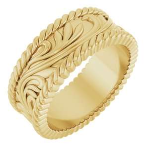 14K Yellow Gold 7 mm Sculptural Band Size 7