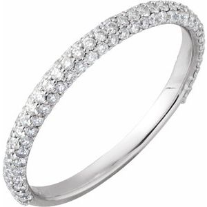 14K White Gold 3/8 CTW Natural Diamond Band