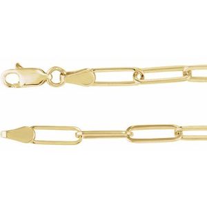 18K Yellow Gold-Plated Sterling Silver 3.85 mm Paperclip-Style 20" Chain