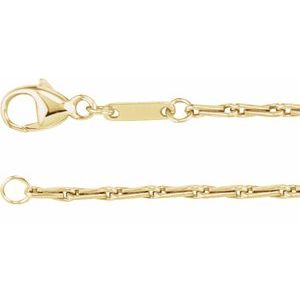 14K Yellow Gold 1.5 mm Barleycorn 24" Chain