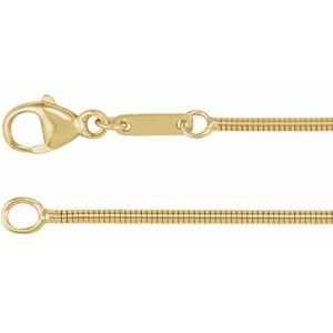 14K Yellow Gold 1.2 mm Boa Snake 24" Chain