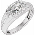 14K White Gold 1 3/4 CTW Lab-Grown Diamond Halo-Style Tapered Band