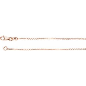 14K Rose Gold 1.1 mm Rolo 20" Chain