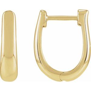 14K Yellow Gold Hinged 15 mm Hoop Earrings