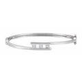 14K White Gold 5/8 CTW Natural Diamond Bangle 6 1/2" Bracelet