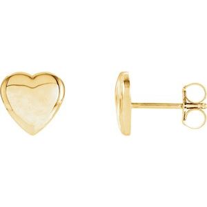 14K Yellow Gold Heart Earrings