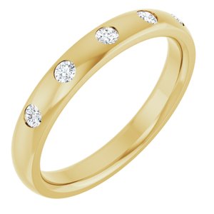14K Yellow Gold .08 CTW Lab-Grown Diamond Anniversary Band Size  6.5