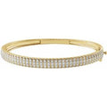 14K Yellow Gold 1 3/8 CTW Lab-Grown Diamond Bangle 7" Bracelet
