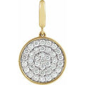 14K Yellow Gold Vermeil 1/2 CTW Lab-Grown Diamond Pavé-Style Disc Charm/Pendant