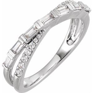 14K White Gold 3/8 CTW Lab-Grown Diamond Ring