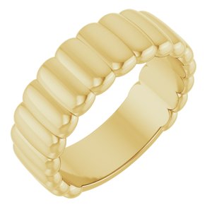 14K Yellow Gold 6 mm Fluted Band Size 7