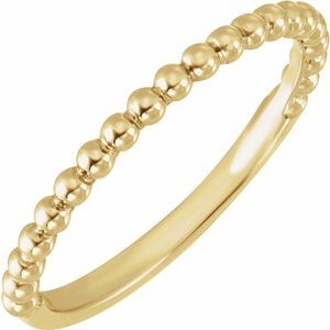14K Yellow Gold Beaded Band