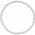 Sterling Silver 3 mm Elastic Bead 6 1/2" Bracelet
