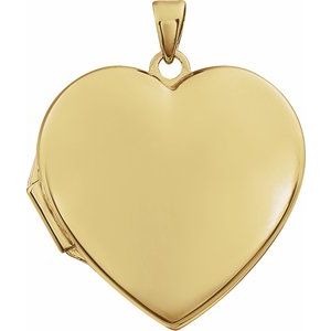 14K Yellow Gold Engravable Heart Locket