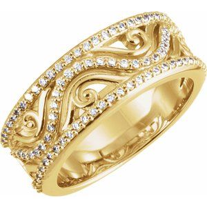 14K Yellow Gold 1/2 CTW Natural Diamond Anniversary Band