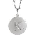 Sterling Silver .005 CTW Natural Diamond Initial K 18" Necklace