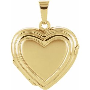 14K Yellow Gold 22x17 mm Heart Locket