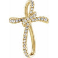 14K Yellow Gold 1/5 CTW Lab-Grown Diamond Cross Pendant