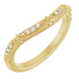 14K Yellow Gold .07 CTW Natural Diamond Contour Band