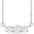14K White Gold 1/2 CTW Lab-Grown Diamond Three-Stone 18" Necklace
