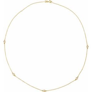 14K Yellow Gold 1 CTW Lab-Grown Diamond 5-Station 18" Necklace