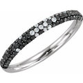 Black Rhodium-Plated 14K White Gold 3/8 CTW Natural Black & White Diamond Pavé-Style Ring