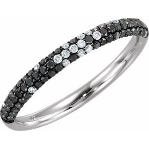 Black Rhodium-Plated 14K White Gold 3/8 CTW Natural Black & White Diamond Pavé-Style Ring