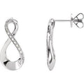 14K White Gold .08 CTW Natural Diamond Infinity-Inspired Earrings