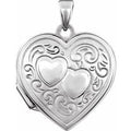 Sterling Silver Engravable Double Heart Locket