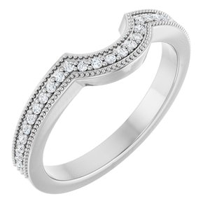 14K White Gold 1/8 CTW Lab-Grown Diamond Contour Band