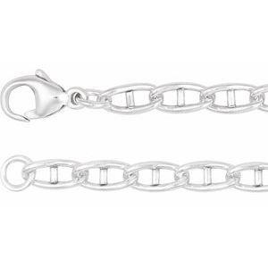 Sterling Silver 3.8 mm Anchor 24" Chain
