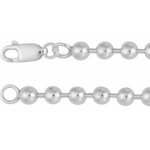 Sterling Silver 4.1 mm Bead 20" Chain