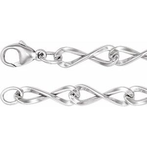 Sterling Silver 5.46 mm Figure Eight 24" Chain