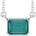 Sterling Silver Lab-Grown Alexandrite 18" Necklace