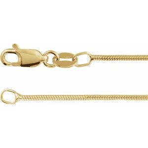 14K Yellow Gold-Filled 1.2 mm Round Snake 20" Chain