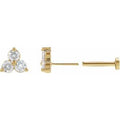 14K Yellow Gold 1/5 CTW Natural Diamond Three-Stone Cluster Earring