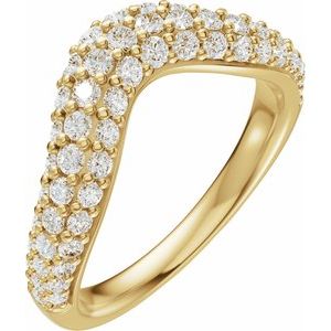 14K Yellow Gold 7/8 CTW Lab-Grown Diamond Contour Band