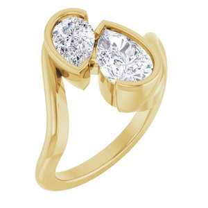 14K Yellow Gold 2 3/4 CTW Lab-Grown Diamond Two-Stone Engagement Ring