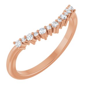 14K Rose Gold 1/8 CTW Natural Diamond Contour Band