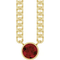 14K Yellow Gold Natural Mozambique Garnet 16" Necklace
