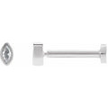 14K White Gold .02 CT Natural Diamond Press Fit Back Stud Earring