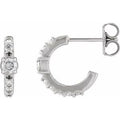 14K White Gold 3/8 CTW Lab-Grown Diamond 12 mm Hoop Earrings
