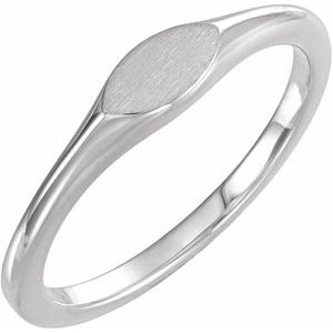 Sterling Silver Oval Signet Ring