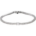 14K White Gold 3 CTW Lab-Grown Diamond Line 7" Bracelet