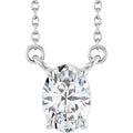 14K White Gold 3/4 CT Lab-Grown Diamond 18" Necklace