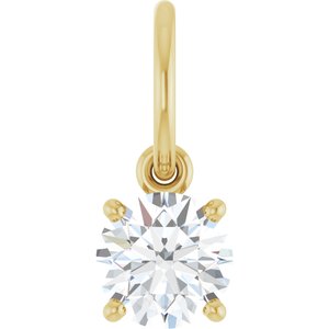 14K Yellow Gold 1/2 CT Lab-Grown Diamond Charm/Pendant