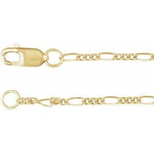 14K Yellow Gold-Filled 1.5 mm Figaro 16-18" Chain