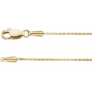 14K Yellow Gold .8 mm Wheat 24" Chain