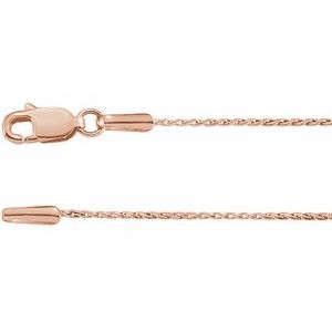 14K Rose Gold .8 mm Wheat 24" Chain
