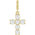 14K Yellow Gold 3/4 CTW Lab-Grown Diamond Cross Charm/Pendant